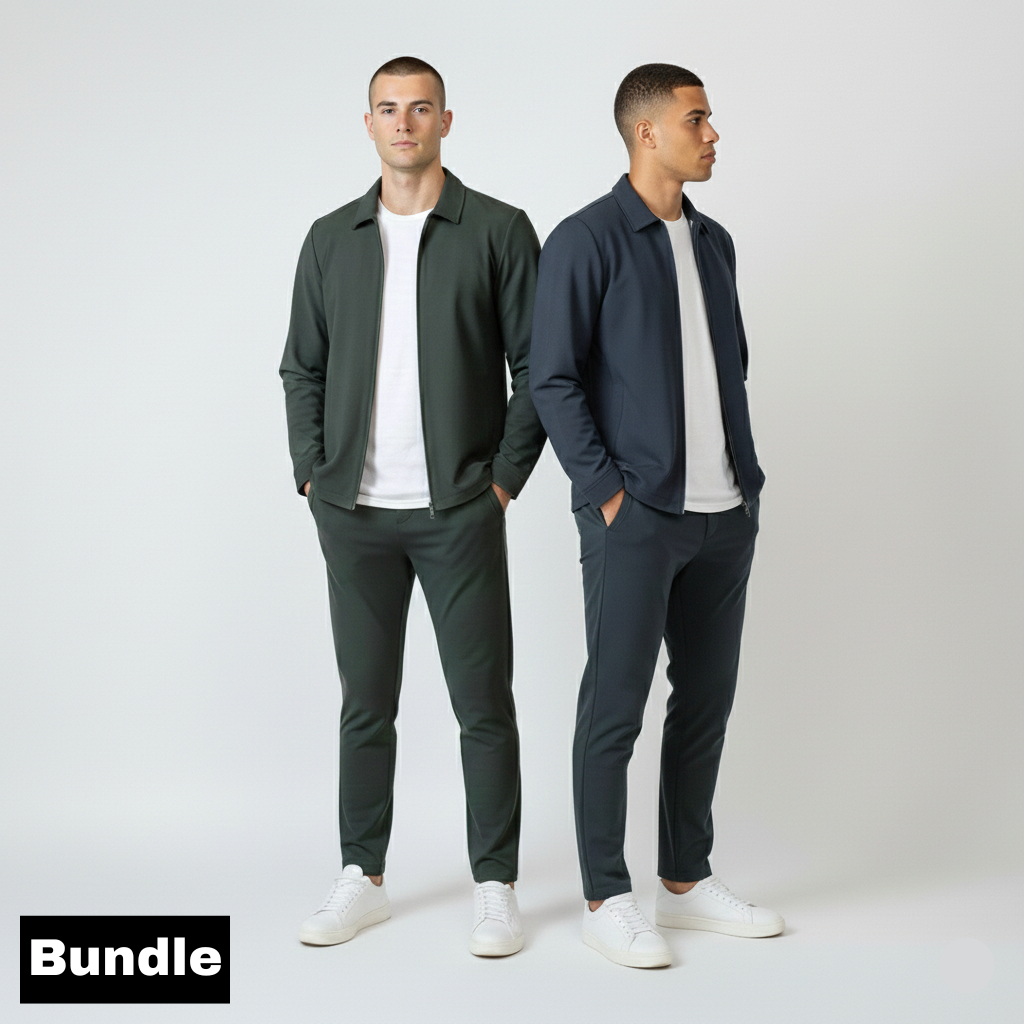 Elevated Essentials Tracksuit Bundle - Marineblauw & Grijs