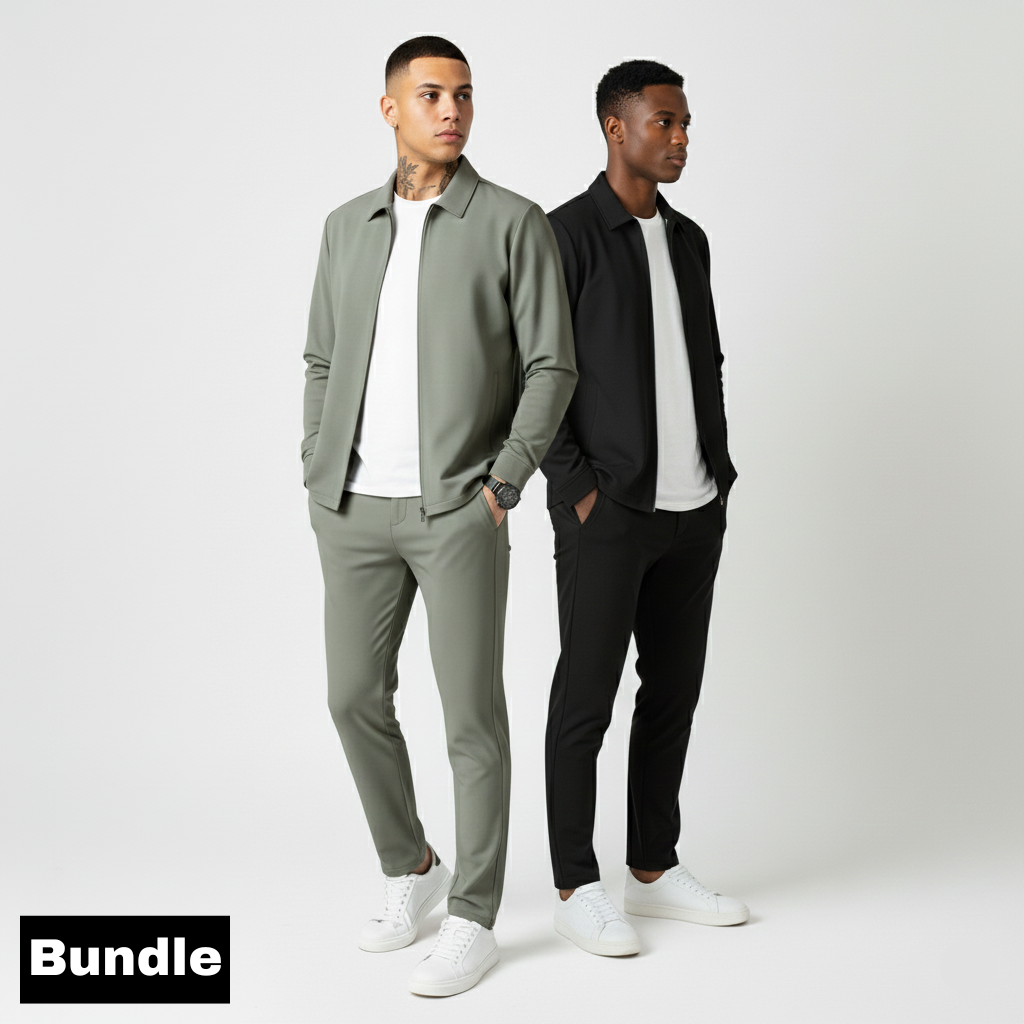 Elevated Essentials Tracksuit Bundle - Khaki & Zwart