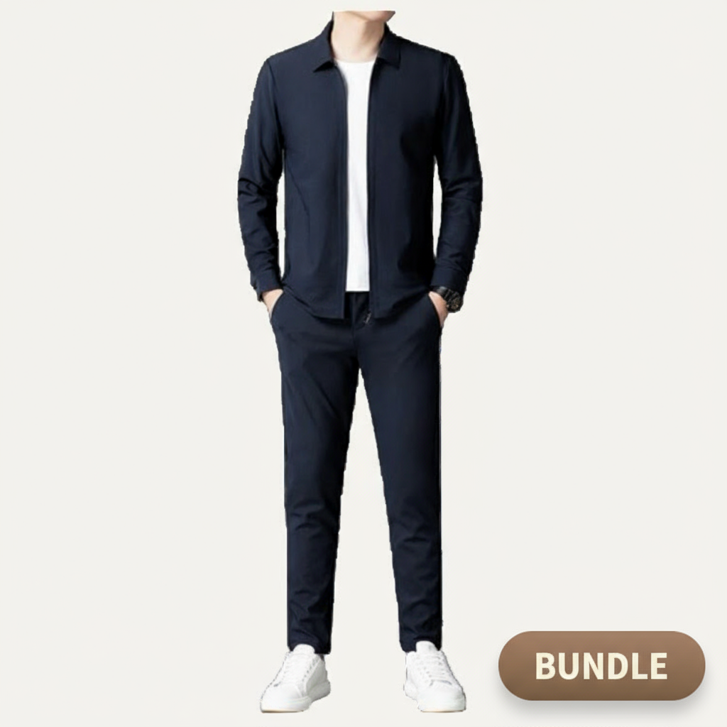 Elevated Essentials Tracksuit Bundle - Marineblauw & Groen